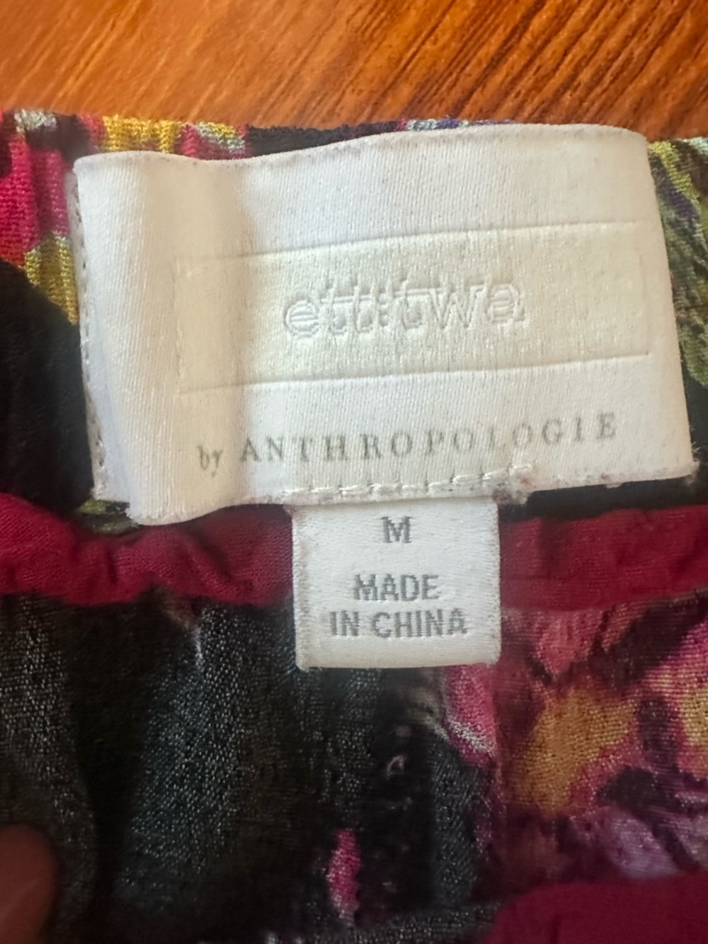 Anthropologie Black Peacock & Floral Wide-Leg Pants - Picture 4 of 9